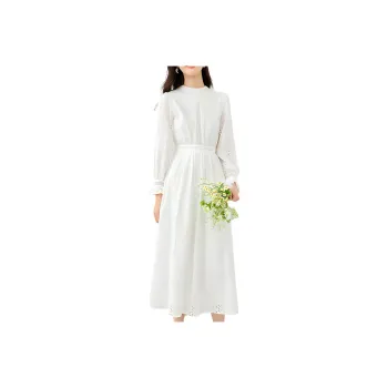 VIMLY Long Sleeved Dresses Women's White
