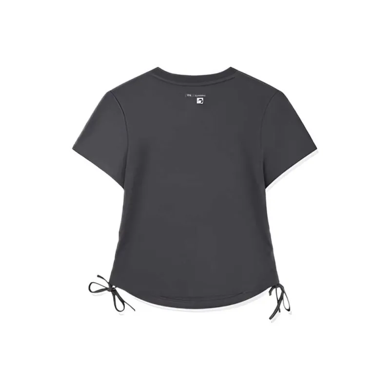 QIAODAN Regular T Shirt Women's Black Sand Gray-1