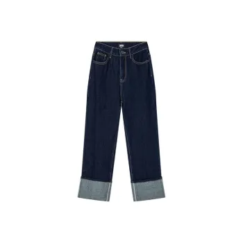 DKNY FW22 Straight Jeans Women's Dark Denim Blue
