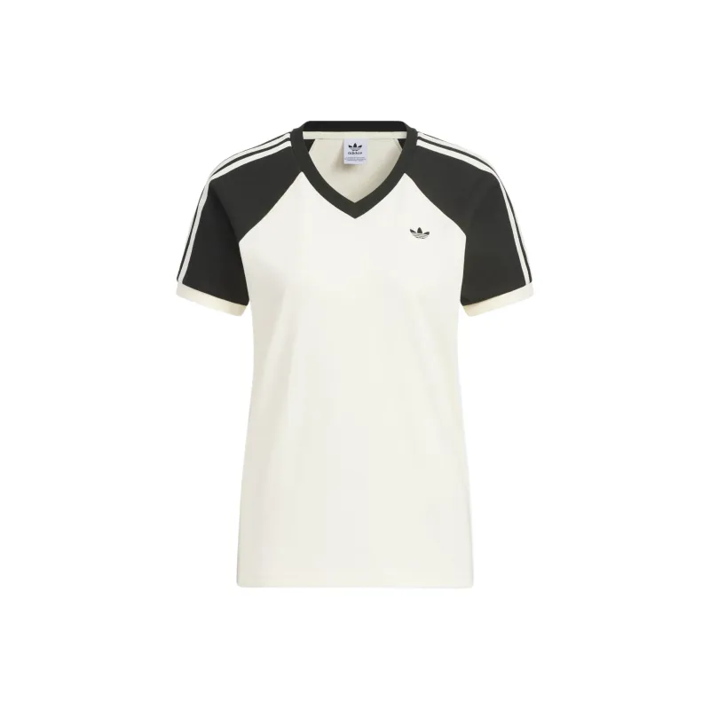 Adidas Originals Raglan Sleeve T Shirt Women's Ivory/Black-0