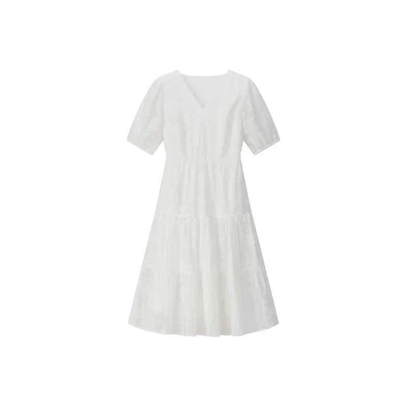 RZSE Short Sleeved Dresses Women's White-0