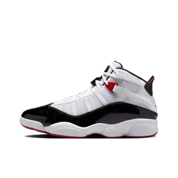 Jordan Air Jordan 6 Rings Anti Slip Wear Resistant Mid Top Basketball Shoes Men's White Black