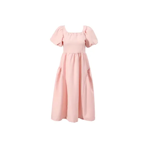 Zukizuki Short-Sleeved Dresses Women's Pink
