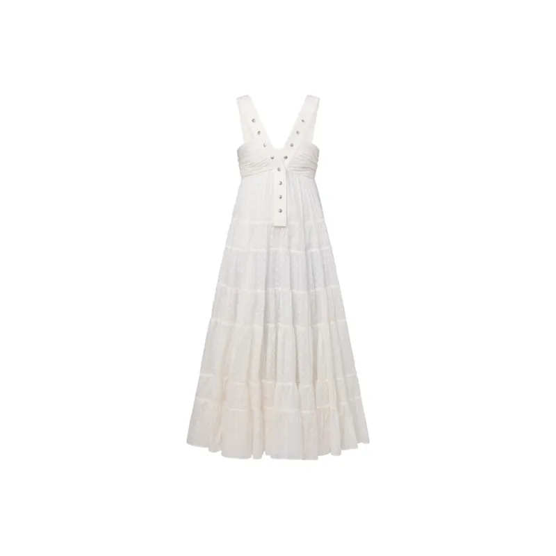 LOUIS VUITTON Monogram Fil Coupé Snap Button Strap Dress-0