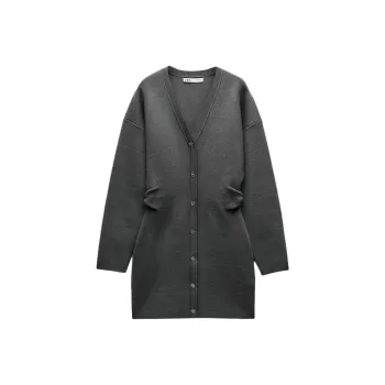 ZARA Long-Sleeved Dresses Women's Gray