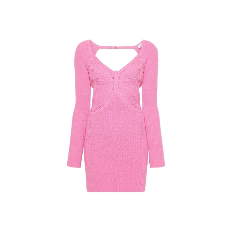 Blumarine Butterfly-embroidered Knitted Minidress-0