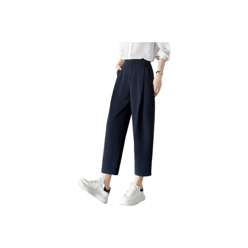 Mo Han Yi Mei Casual Pants Women's Navy Blue