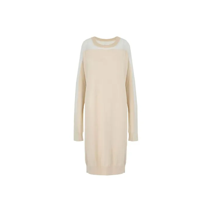 Maison Margiela Long Sleeved Dresses Women's Gray White-0