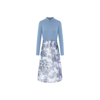 BBLLUUEE Long Sleeved Dress Women's Cloud Gray Blue