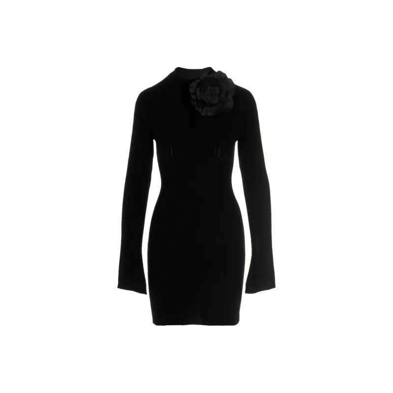Blumarine Rose Detailed Long Sleeve Dress-0