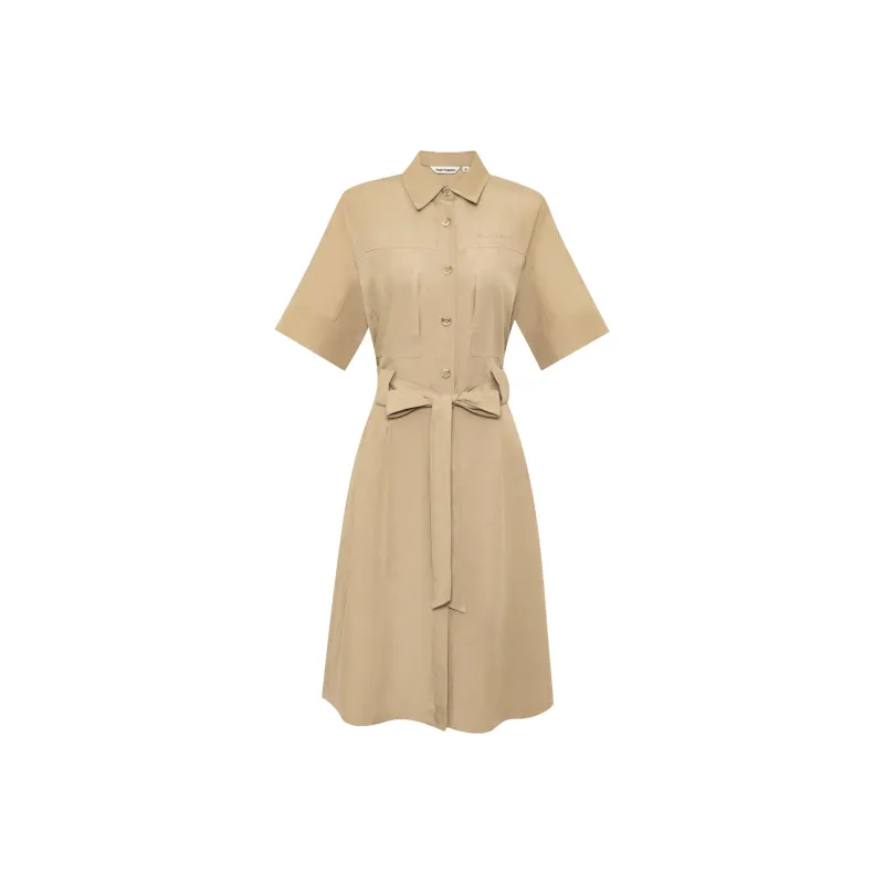 Hush Puppies Short Sleeved Dresses Women's Khaki-0