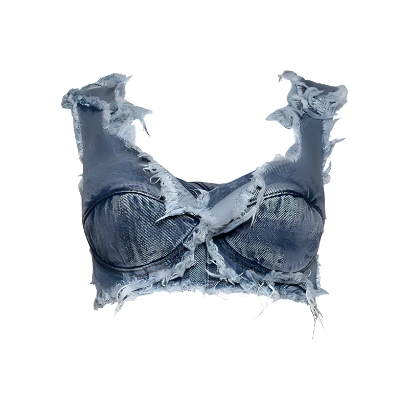 NATASHA ZINKO Layered Denim Corset-0