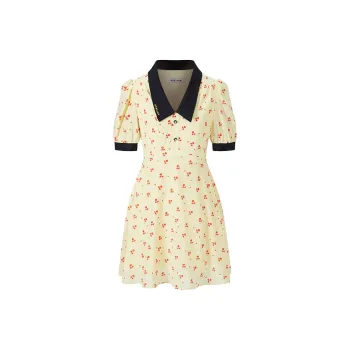 HERLIAN Short Sleeved Dress Women's Yellow