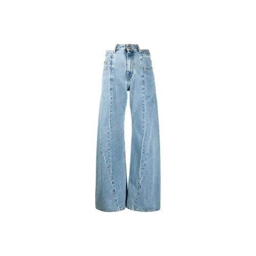 Maison Margiela Decortique Asymmetric Wide Leg Jeans 'Blue'