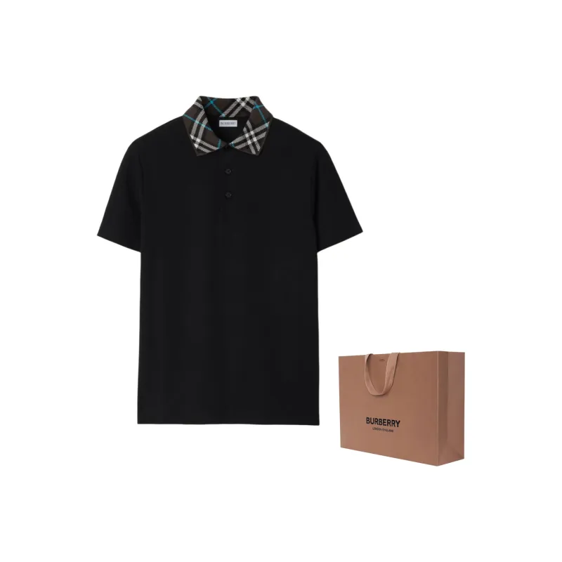Burberry Check Collar Polo Shirt-5