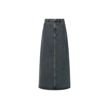 MEIYANG Denim Long Skirts Women's Vintage Blue