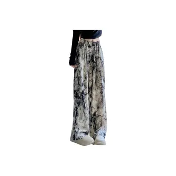 PLAY BUSH Casual Pants Women's Ink Wash National Style