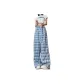 Blue Checkered-Extended Length Pants Length
