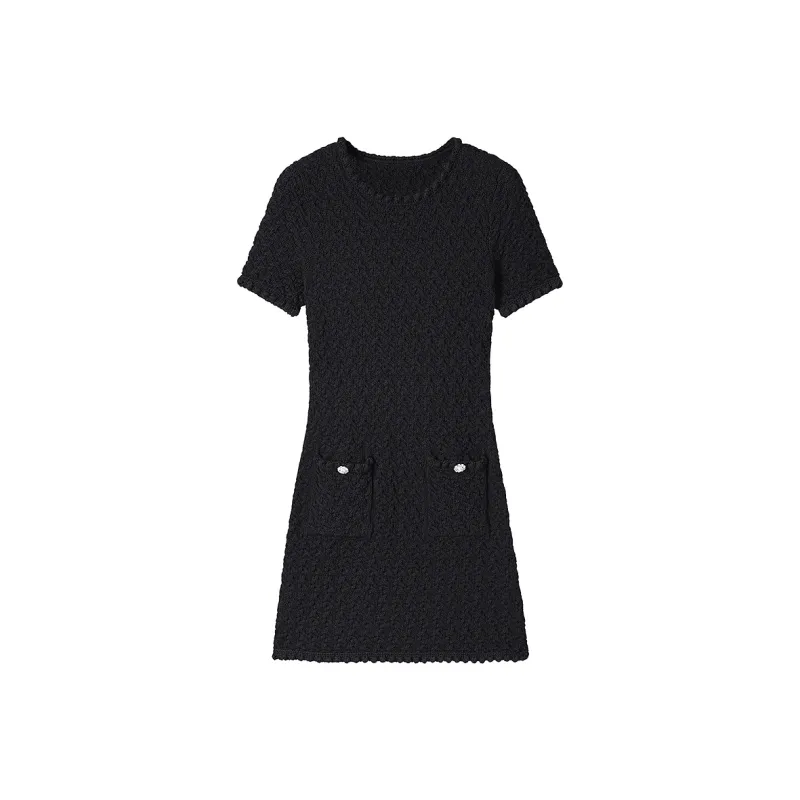 Miss Sixty Short Sleeved Dress Women's Black-0
