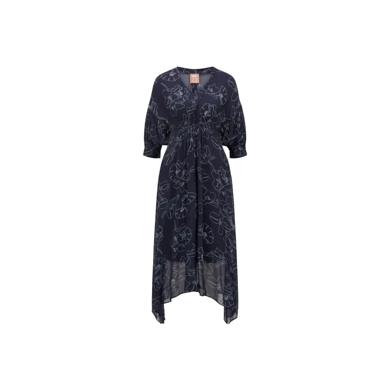 HUGO BOSS Short-Sleeved Dresses Women's Blue-0