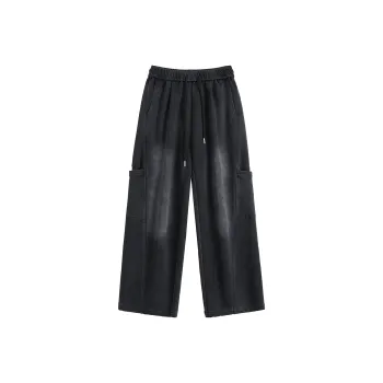 BJTY Casual Pants Unisex Washed Black