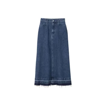 Onitsuka Tiger WS DENIM SKIRT Denim Long Skirts Women's Navy Blue