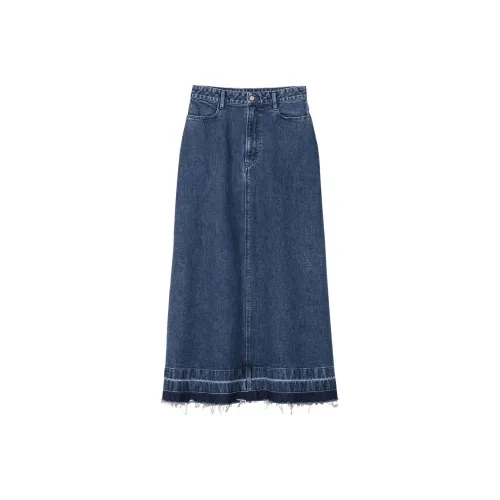 Onitsuka Tiger WS DENIM SKIRT Denim Long Skirts Women's Navy Blue