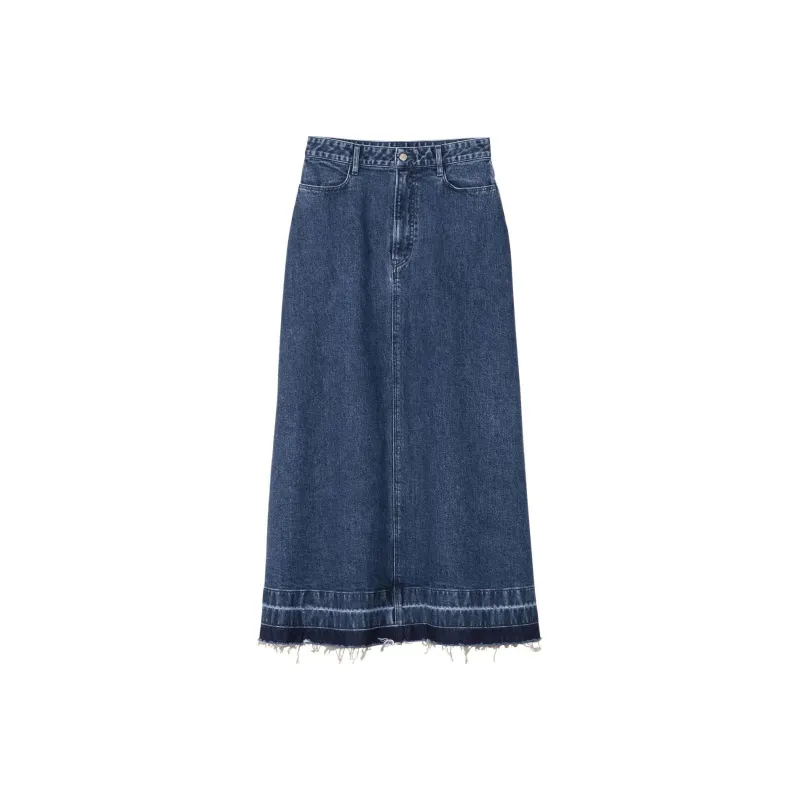 Onitsuka Tiger WS DENIM SKIRT Denim Long Skirts Women's Navy Blue-0
