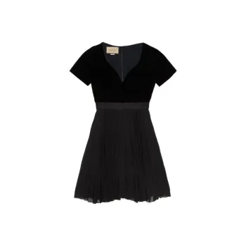 GUCCI Logo Pleated Minidress
