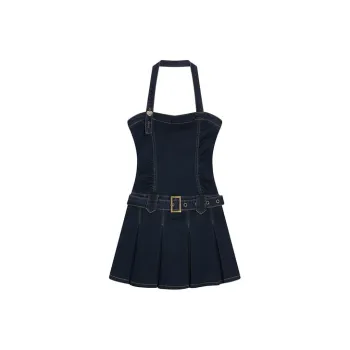 LOKUINTUS Halter Neck Dress Dark Blue