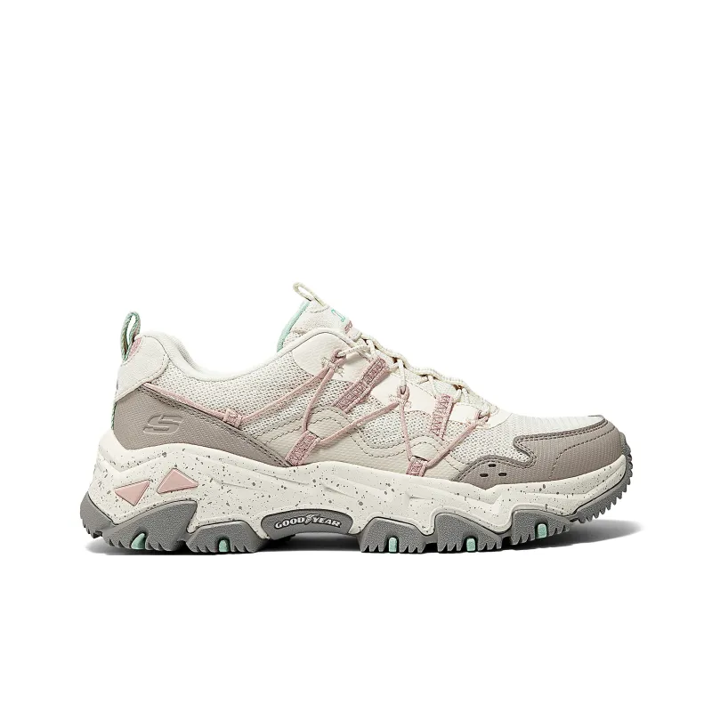 Skechers D'LITES Hiker Cushioning Wear-Resistant Low-Top Outdoor Shoes Women's Gray White-1