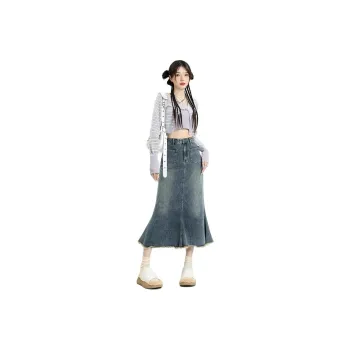 Jenna Chun Denim Long Skirt Women's Nostalgic Blue