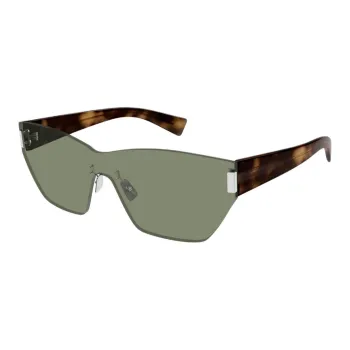 SAINT LAURENT Nylon Irregular Shape Sunglasses Women's Brown