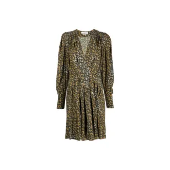 ISABEL MARANT ETOILE Printed V Neck Mini Dress