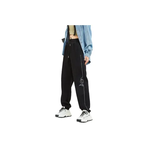MUGUOGUOMU Spring Fall Winter Casual Pants Loose Fit Women's Black