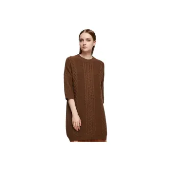 MIHUANG Short-Sleeved Dresses Women's Blossom Coffee