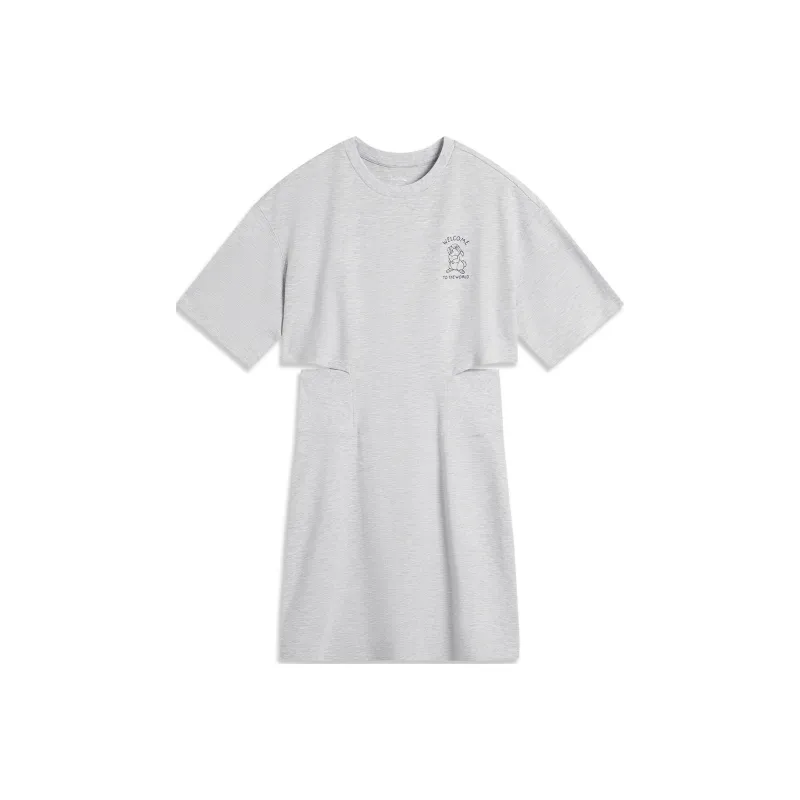 LiNing Sports Life Collection Short Sleeved Dresses Women's Heather Gray-0