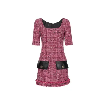 PINKO FW23 Short Sleeved Dresses Women's Magenta