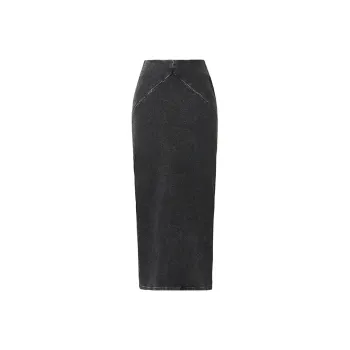 TAMMY TANGS Denim Long Skirt Women's Denim Black