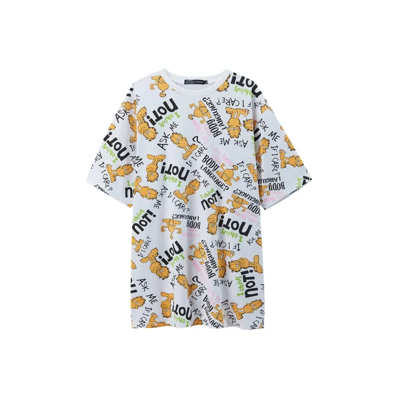 FUN X Garfield Short Sleeved Dresses Women's White-0