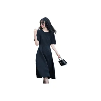 【dme】 Short Sleeved Dress Women's Black