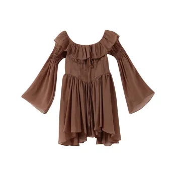 YUMOMO STAR Ruffle Hem Dress Kerry Brown