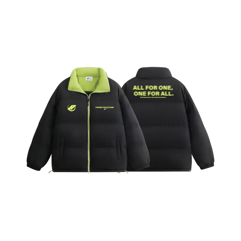 Warrior Ride The Wind Collection Open Ended Smile Collection Puffer Jacket Unisex-5