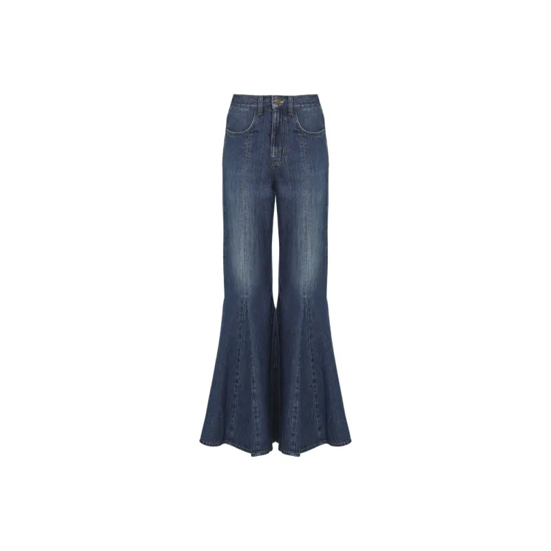 Chloé Logo Patch Flared Jeans-0