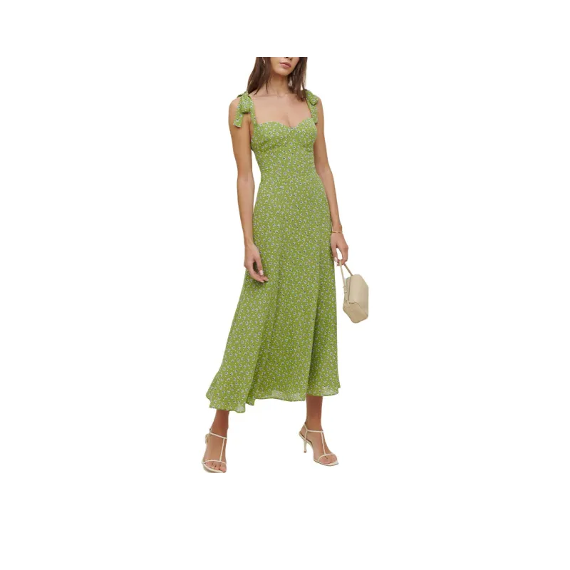 Reformation Slip Dresses Women's Green-0
