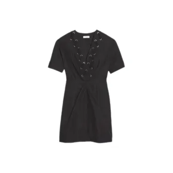 Sandro Short Sleeved Dress Women's Black