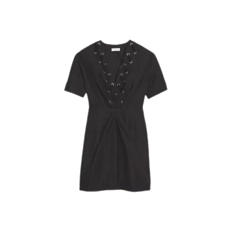 Sandro Short Sleeved Dress Women's Black-0