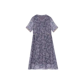 Mapping Short Sleeved Dresses Women's Purple Blue