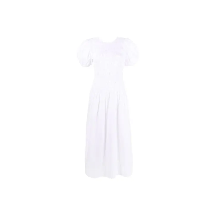 GANNI Short-Sleeved Dresses Women's White-0