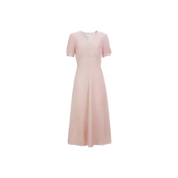ELLASSAY Short-Sleeved Dresses Women's Red Pink Brushwork